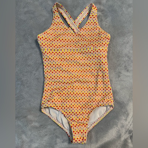 Vintage Lands' End Kids' Polka Dot One-Piece Swimsuit 7 - Picture 1 of 5